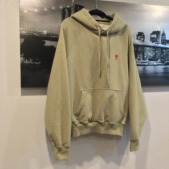 AMI Paris Ami de Coeur-embroidered hoodie SZ M - Picture 5 of 10